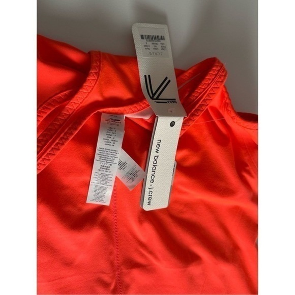 New Balance x J.Crew Tennis Dress Neon Orange Racerback Pleated Skirt Small NWT - Picture 7 of 11